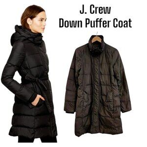J. CREW Down Puffer‎ Winter Coat Parka MSRP $298 Size Small Black